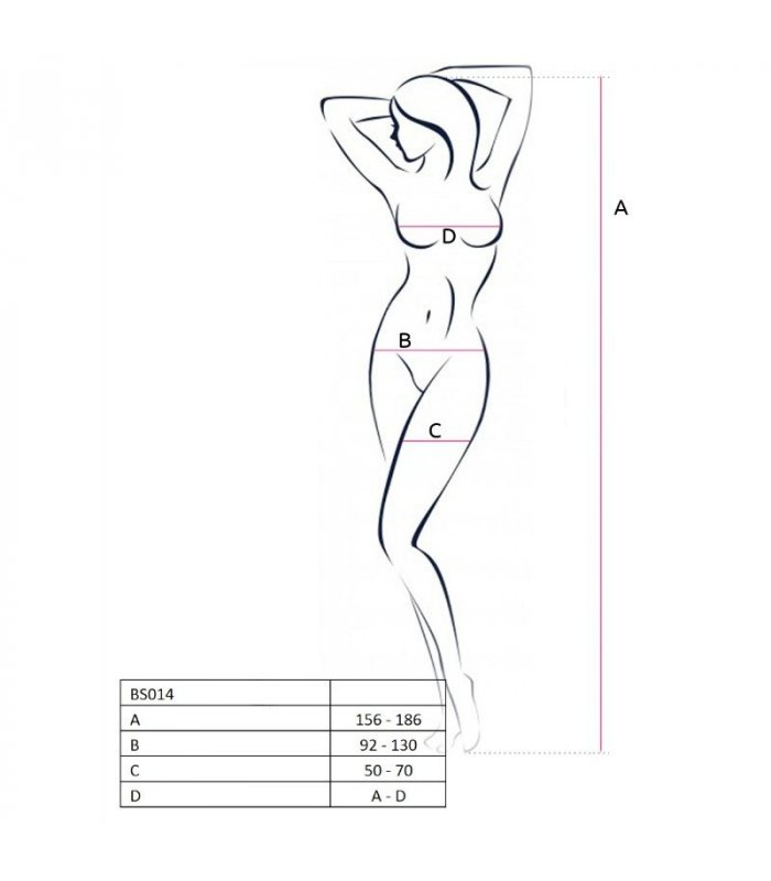 PASSION WOMAN BS014 BODYSTOCKING NEGRO TALLA UNICA