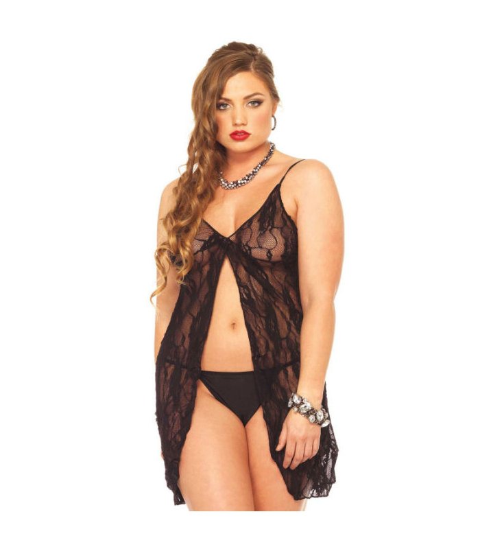 LEG AVENUE ROSE LACE BABYDOLLTANGA TALLA GRANDE