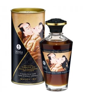 SHUNGA ACEITE MASAJE EFECTO CALOR SABOR CREAMY LOVE LATTE 100 ML