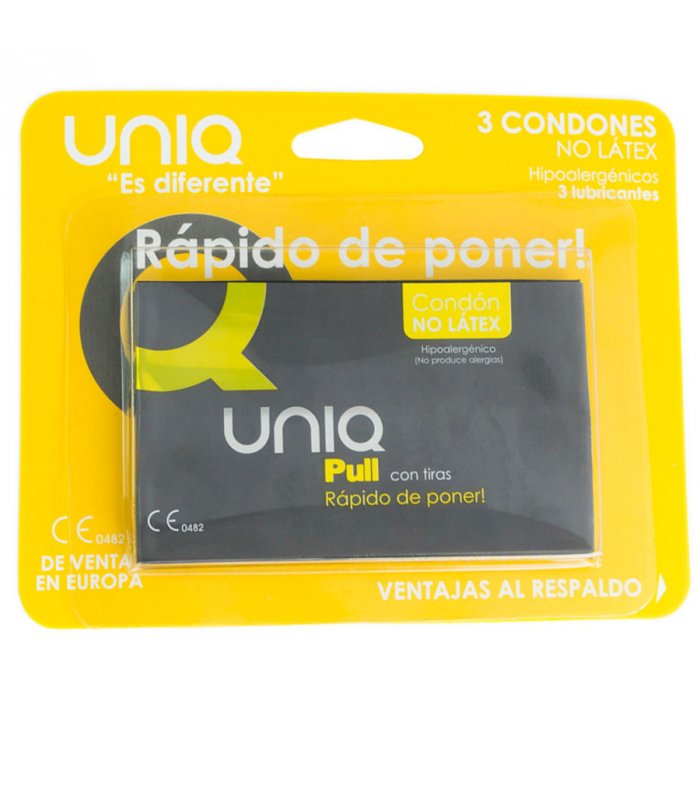 UNIQ PULL CON TIRAS PRESERVATIVO SIN LATEX 3UDS