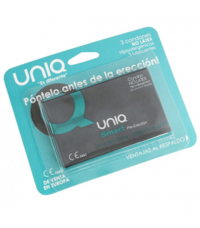 UNIQ SMART PRE ERECCIoN PRESERVATIVO SIN LATEX 3UDS