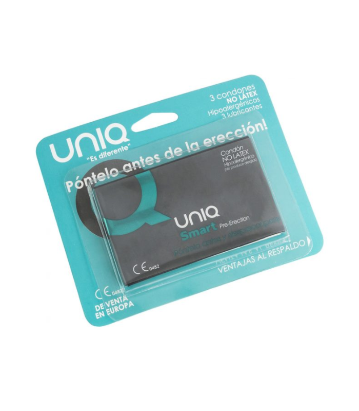 UNIQ SMART PRE ERECCIoN PRESERVATIVO SIN LATEX 3UDS