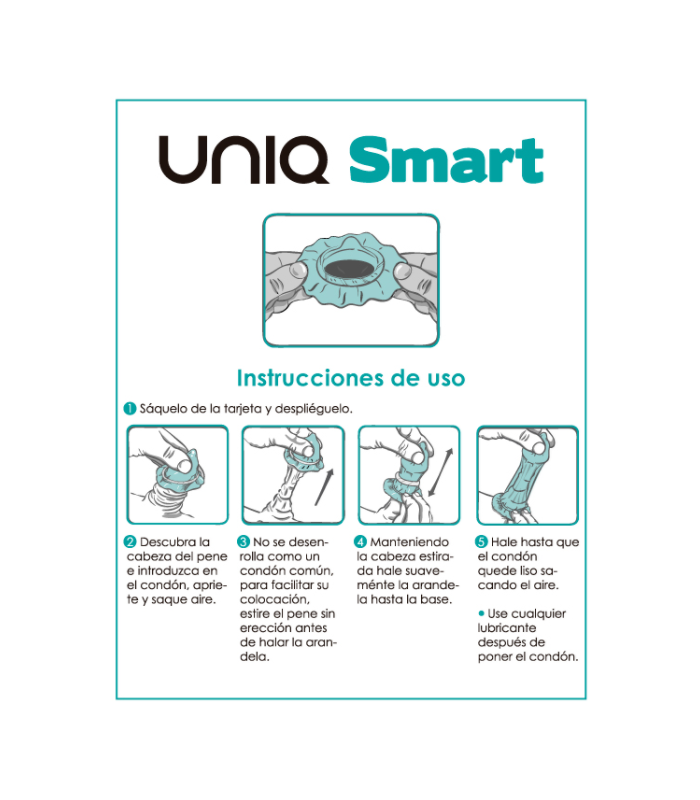 UNIQ SMART PRE ERECCIoN PRESERVATIVO SIN LATEX 3UDS