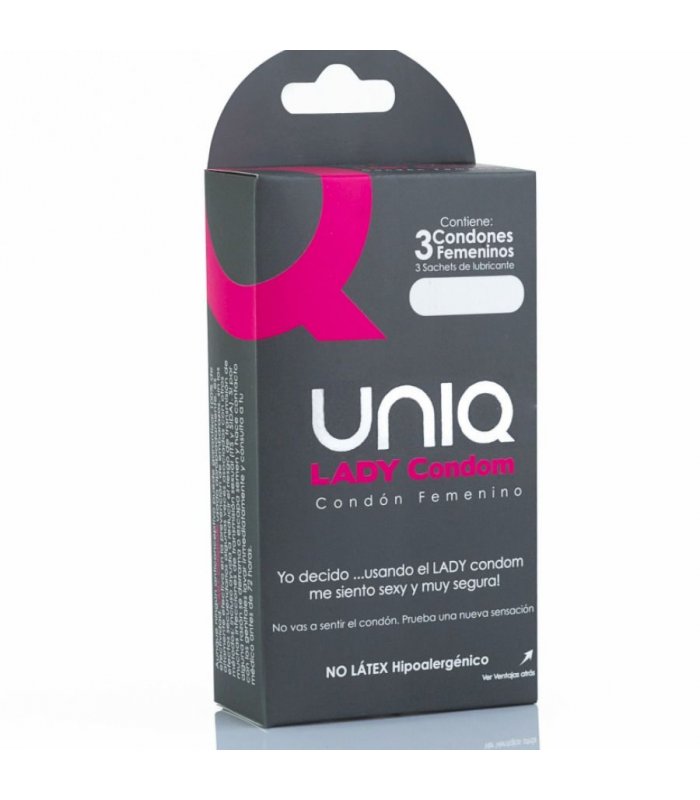 UNIQUE CONDOM FEMENINO CON LIGUERO SIN LATEX 3UDS