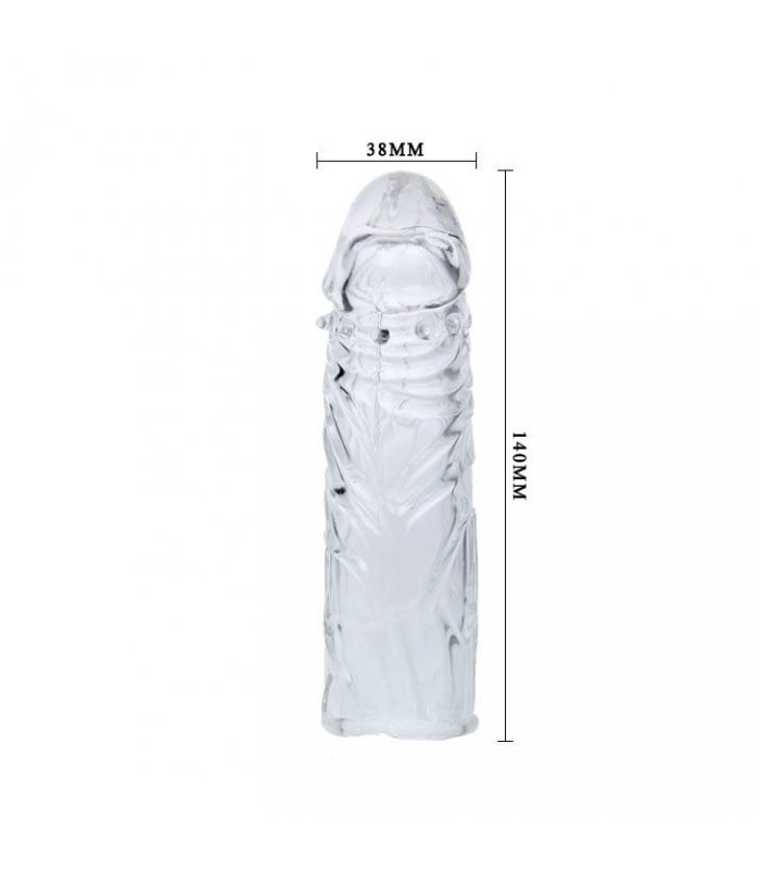 FUNDA TRANSPARENTE PARA EL PENE EN SILICONA 13CM