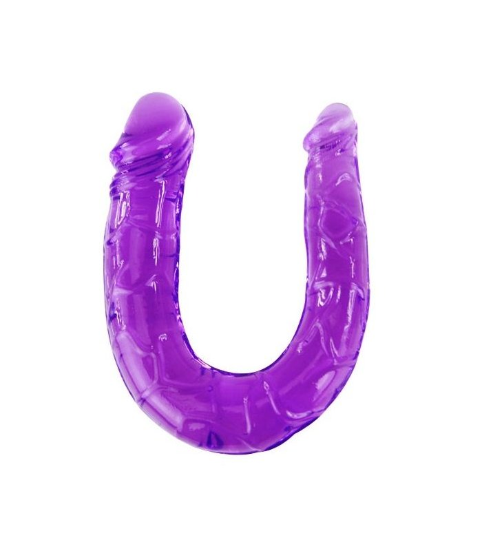 DILDO DOBLE EN GELATINA FLEXIBLE LILA