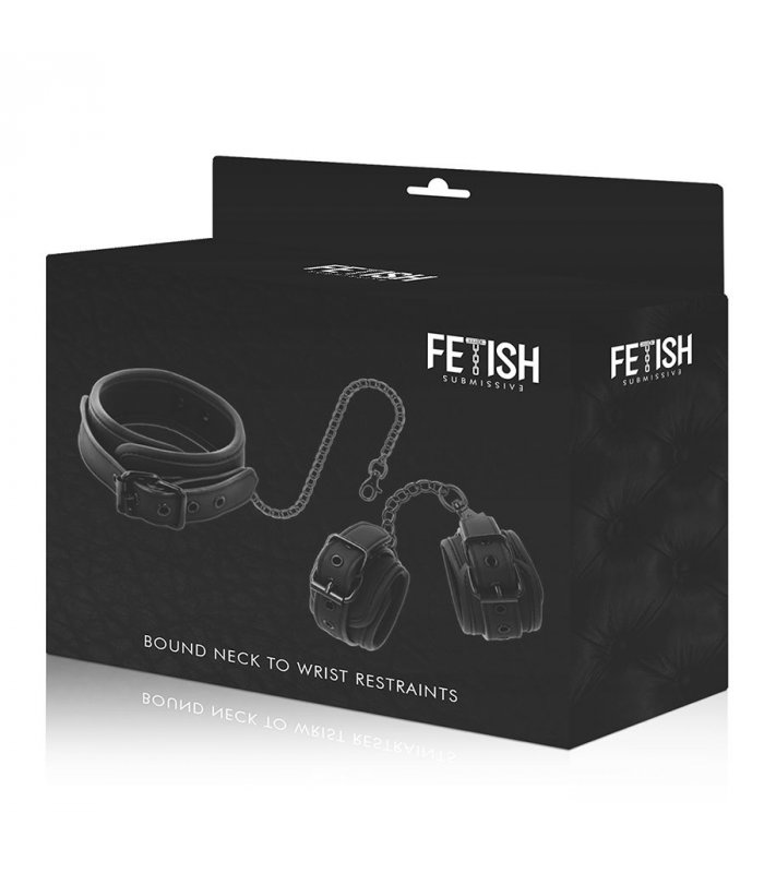 FETISH SUBMISSIVE COLLAR Y ESPOSAS CUERO VEGANO