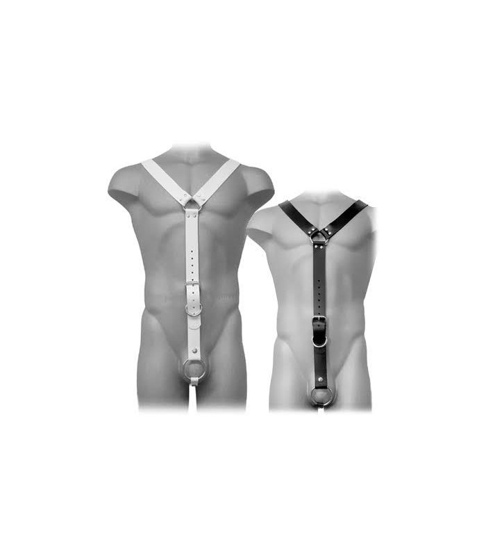 LEATHER BODY HARNESS MEN NEGRO