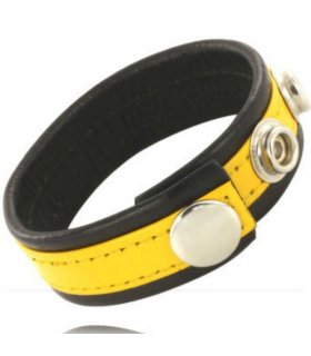 METAL HARD CORREA CUERO AJUSTABLE PENE AMARILLO NEGRA