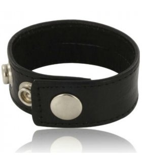 METAL HARD CORREA CUERO AJUSTABLE PARA PENE NEGRO