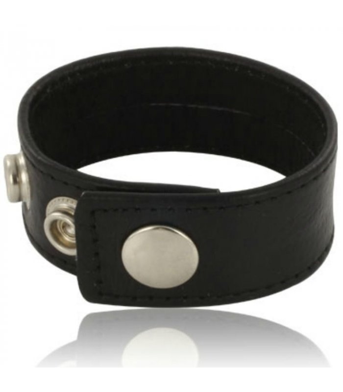 METAL HARD CORREA CUERO AJUSTABLE PARA PENE NEGRO