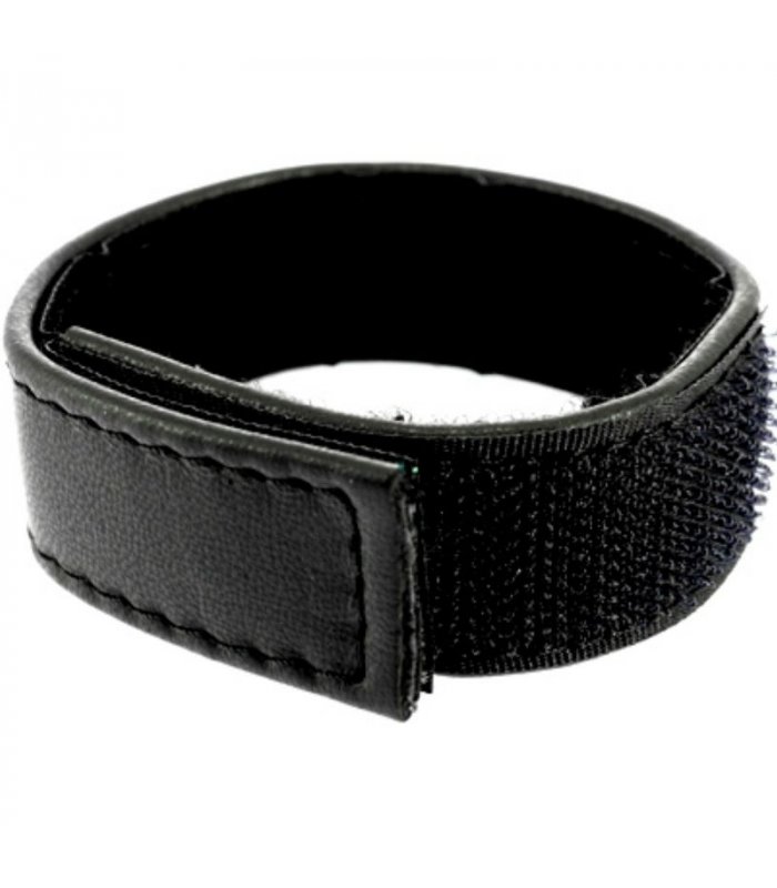 METAL HARD CORREA CUERO AJUSTABLE CON VELCRO PARA PENE NEGRO