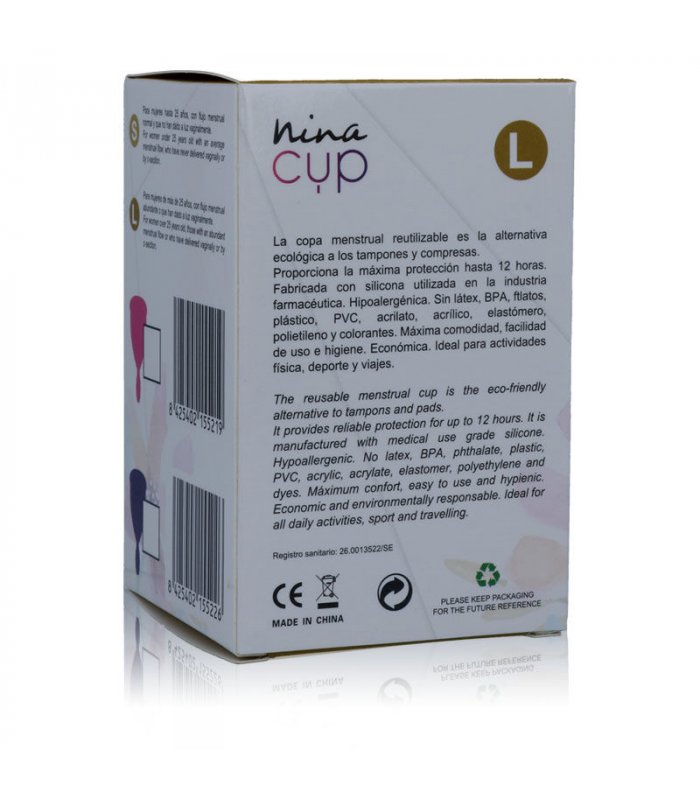 NINA CUP COPA MENSTRUAL TALLA L ROSA