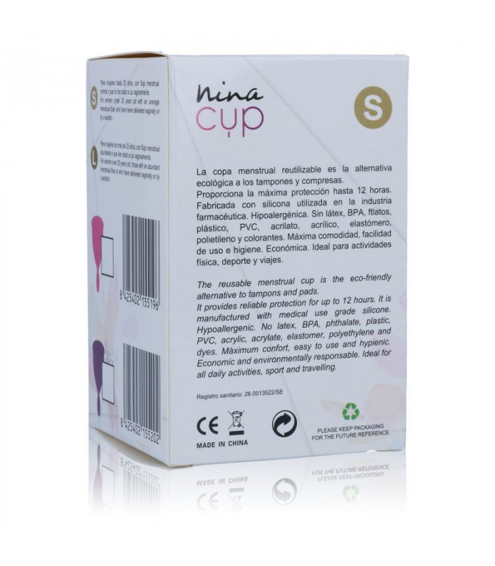 NINA CUP COPA MENSTRUAL TALLA S ROSA