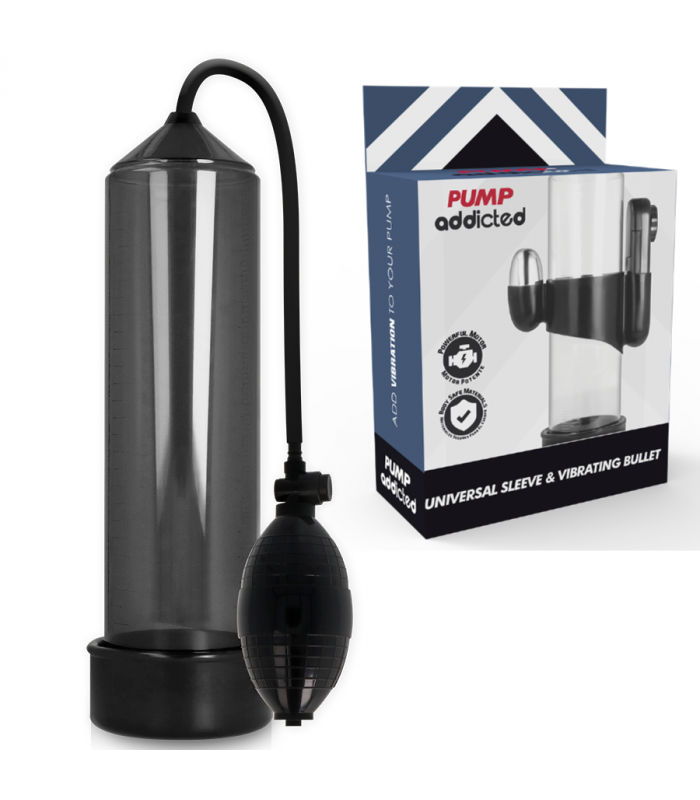 PUMP ADDICTED BOMBA ERECCIoN RX3 NEGRO CON VIBRADOR