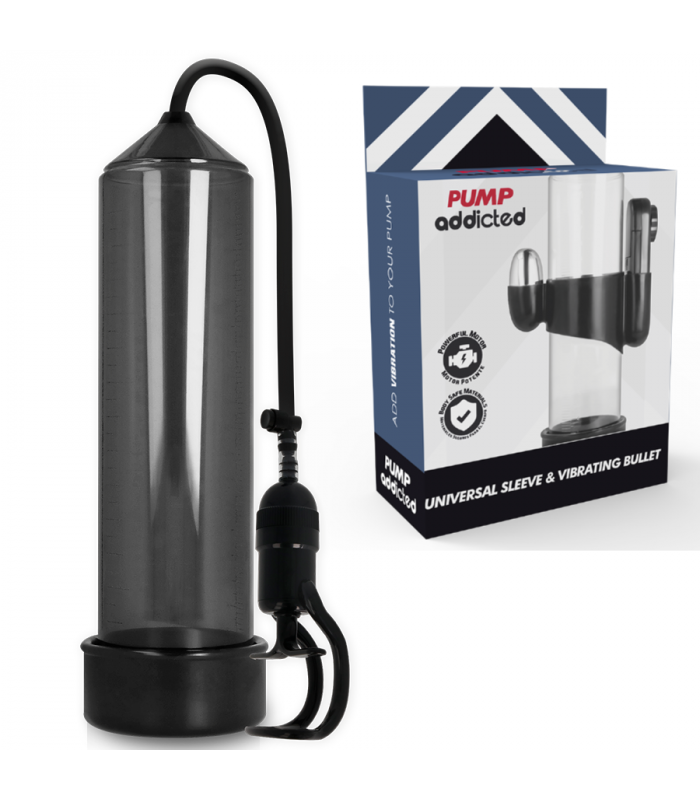 PUMP ADDICTED BOMBA ERECCIoN RX5 NEGRO CON VIBRADOR