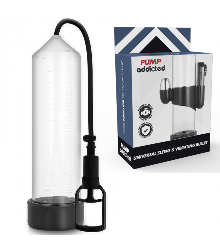 PUMP ADDICTED BOMBA ERECCIoN RX7 TRANSPARENTE CON VIBRADOR