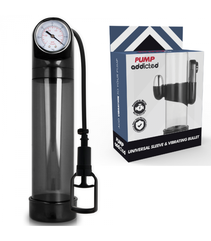 PUMP ADDICTED BOMBA ERECCIoN RX9 NEGRO CON VIBRADOR