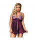 SUBBLIME BABYDOLL CON LACITO Y BRILLANTES LILA S M