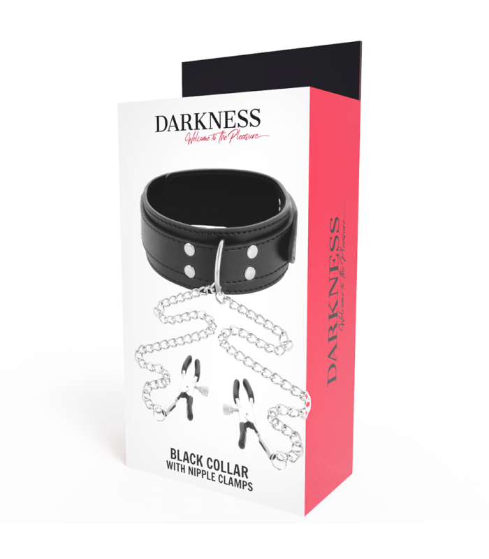 DARKNESS COLLAR CON PINZAS PARA PEZONES NEGRO