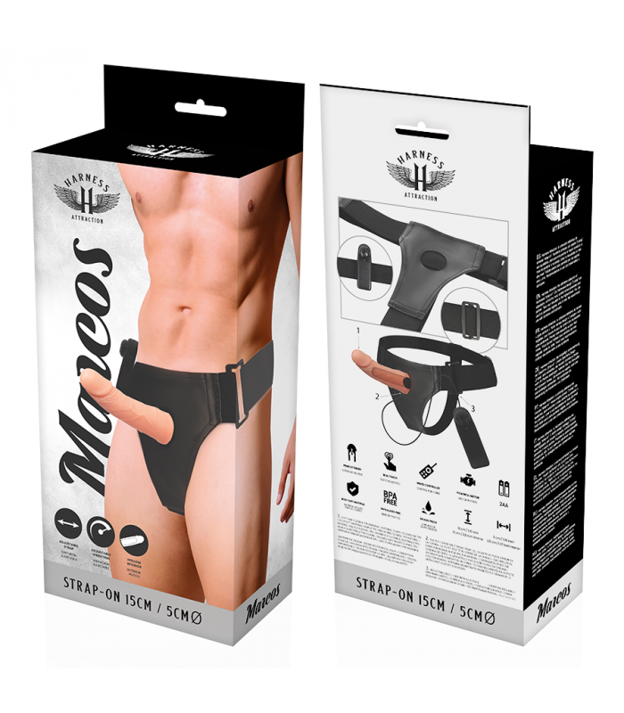 HARNESS ATTRACTION aRNES HUECO MARCOS CON VIBRADOR 17 X 5CM