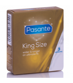 PASANTE PRESERVATIVOS KING MaS LARGOS Y ANCHOS 3 UNIDADES