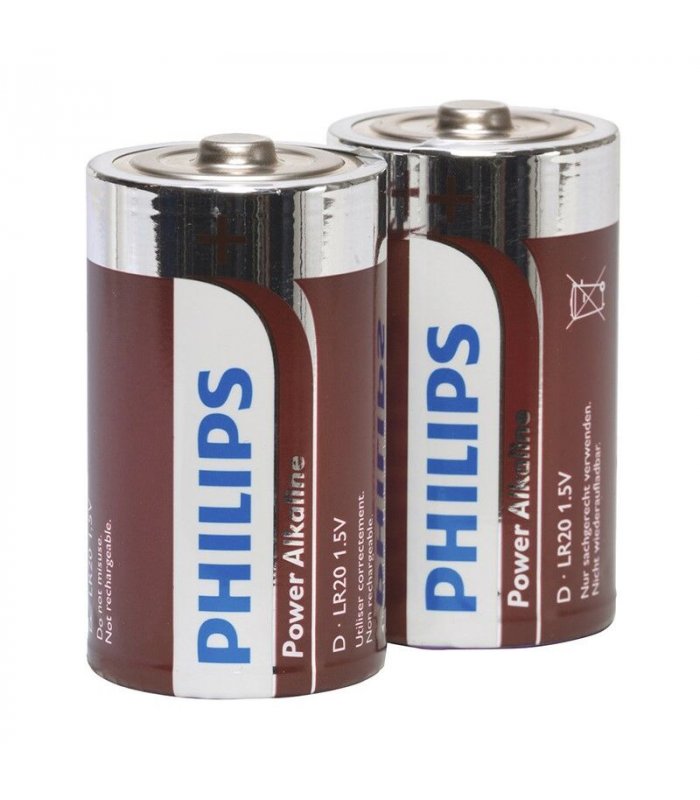 PHILIPS POWER ALKALINE PILA D LR20 BLISTER2