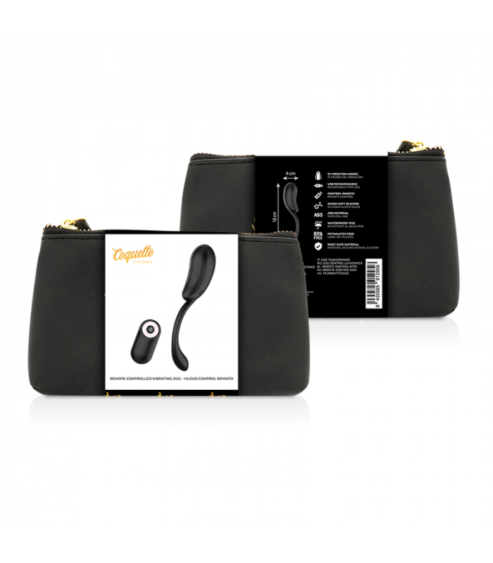 COQUETTE HUEVO CONTROL REMOTO RECARGABLE NEGRO GOLD