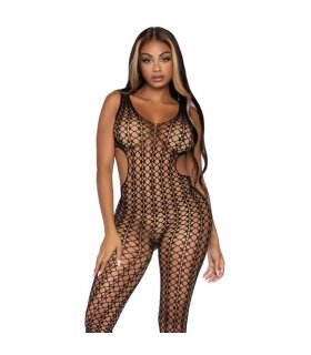 LEG AVENUE LATTICE NET BODYSTOCKING ONE SIZE