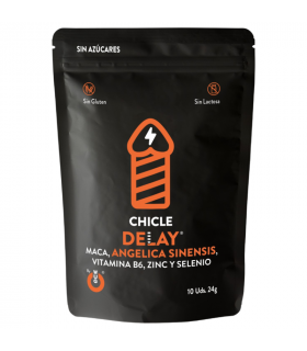 WUG DELAY CHICLES POTENCIADOR LIBIDO Y RETARDANTE EYACULACION 10 UNIDADES