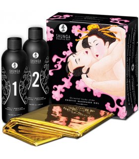 SHUNGA GEL DE MASAJE EROTICO CUERPO A CUERPO ORIENTAL FRESAS Y CHAMPAGNE
