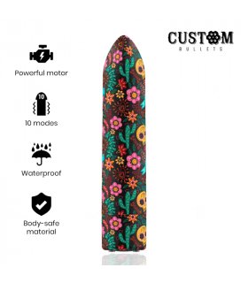 CUSTOM BULLETS BALA RECARGABLE SKULL 10 INTENSIDADES