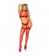 LEG AVENUE SET TRES PIEZAS DE ENCAJES TALLA UNICA ROJO