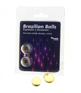 TALOKA BRAZILIAN BALLS GEL EXCITANTE EFECTO VIBRACIoN Y SHOCK 2 BOLAS