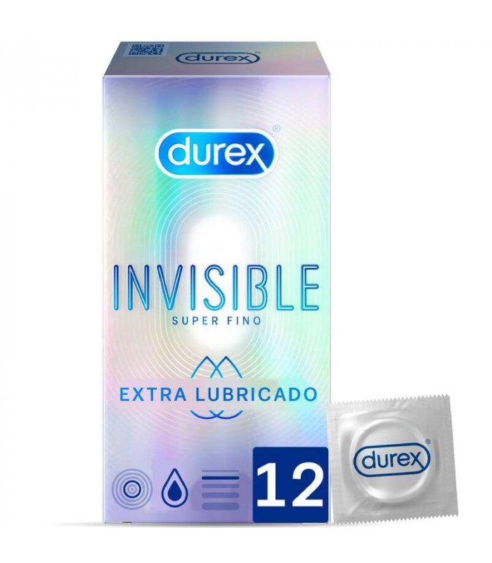 DUREX INVISIBLE EXTRA LUBRICADO 12 UDS