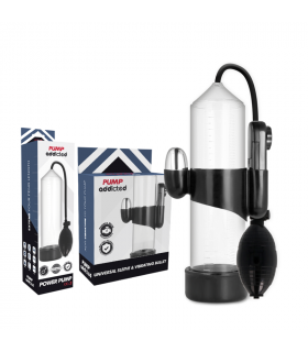PUMP ADDICTED BOMBA ERECCIoN RX3 TRANSPARENTE CON VIBRADOR