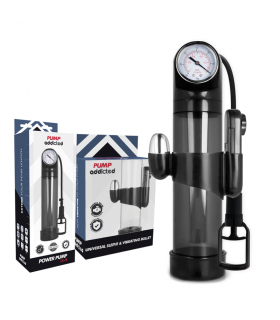 PUMP ADDICTED BOMBA ERECCIoN RX9 NEGRO CON VIBRADOR