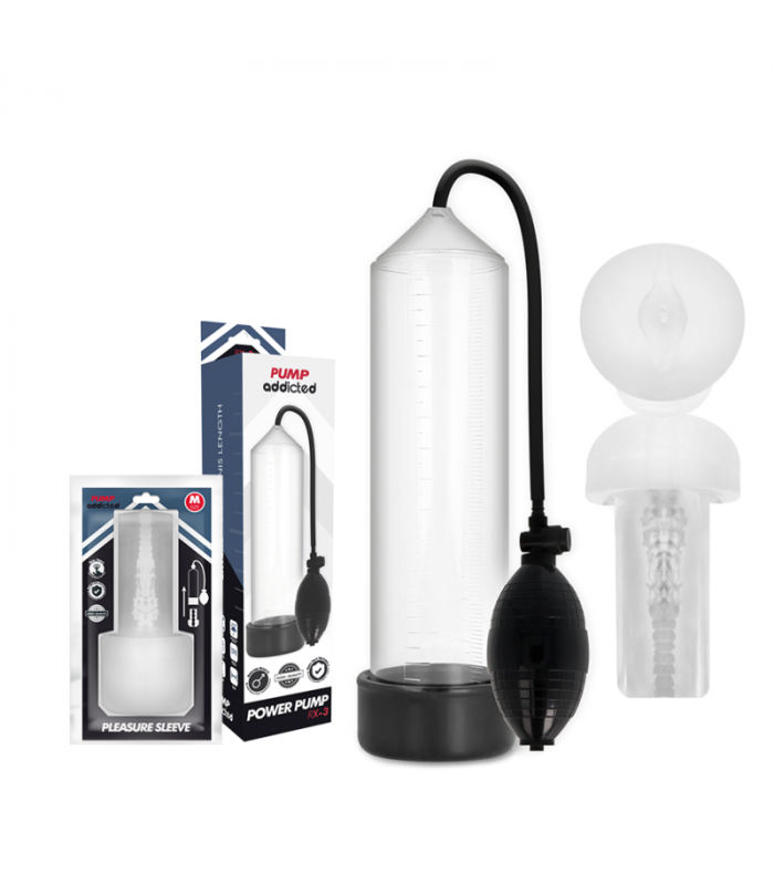 PUMP ADDICTED RX3 BOMBA ERECCIoN NEGRO CON MASTURBADOR