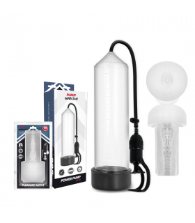 PUMP ADDICTED BOMBA ERECCIoN RX5 TRANSPARENTE CON MASTURBADOR