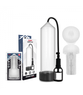 PUMP ADDICTED BOMBA ERECCIoN RX7 TRANSPARENTE CON MASTURBADOR