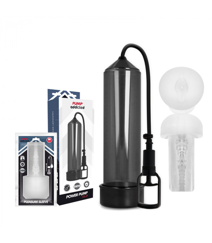 PUMP ADDICTED BOMBA ERECCIoN RX7 NEGRO CON MASTURBADOR