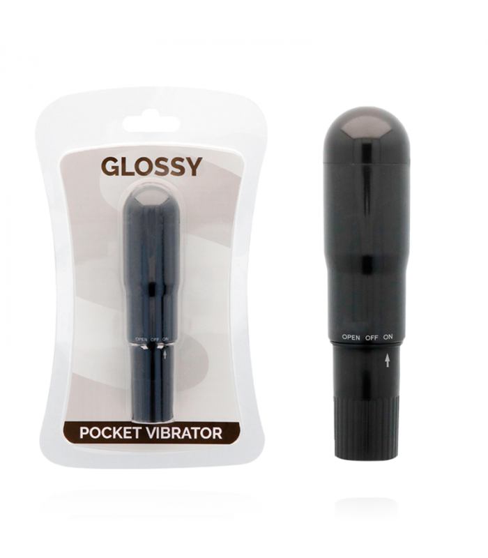 GLOSSY POCKET VIBRADOR NEGRO