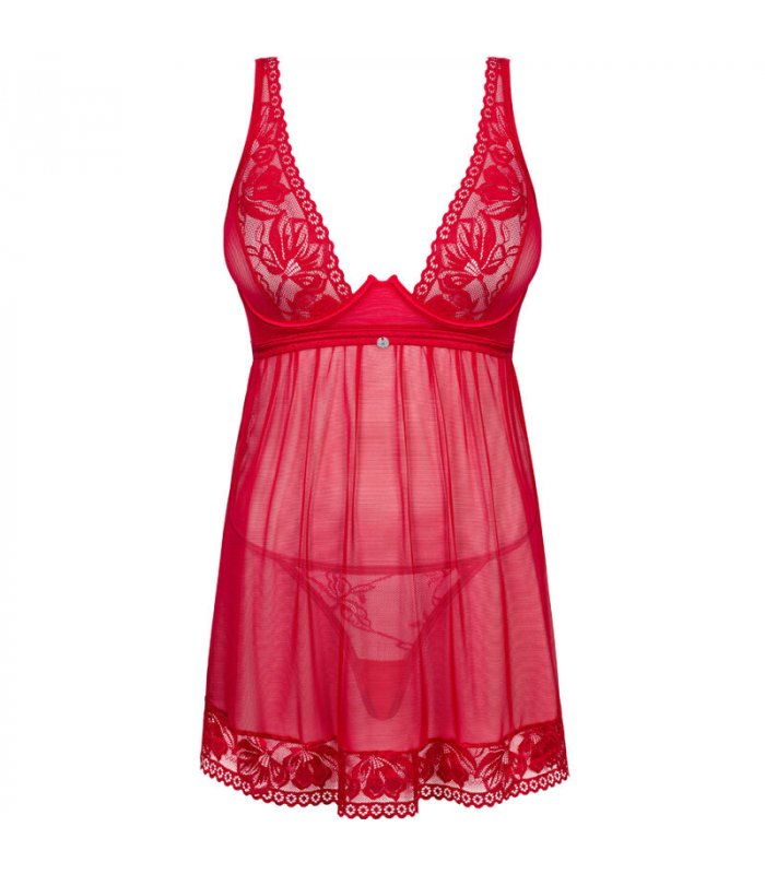 OBSESSIVE LACELOVE BABYDOLL TANGA ROJO XS S