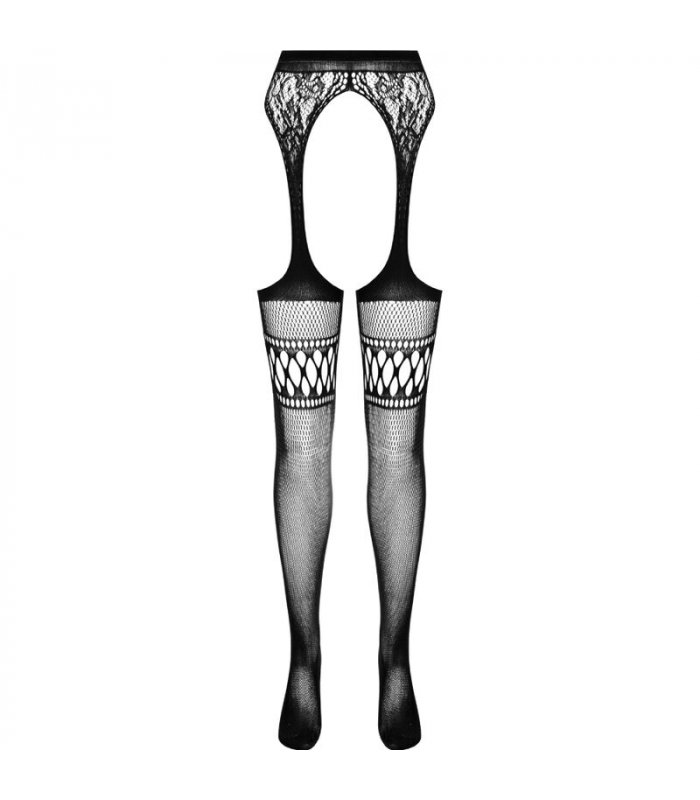 PASSION S026 MEDIAS CON LIGUERO NEGRO TALLA UNICA