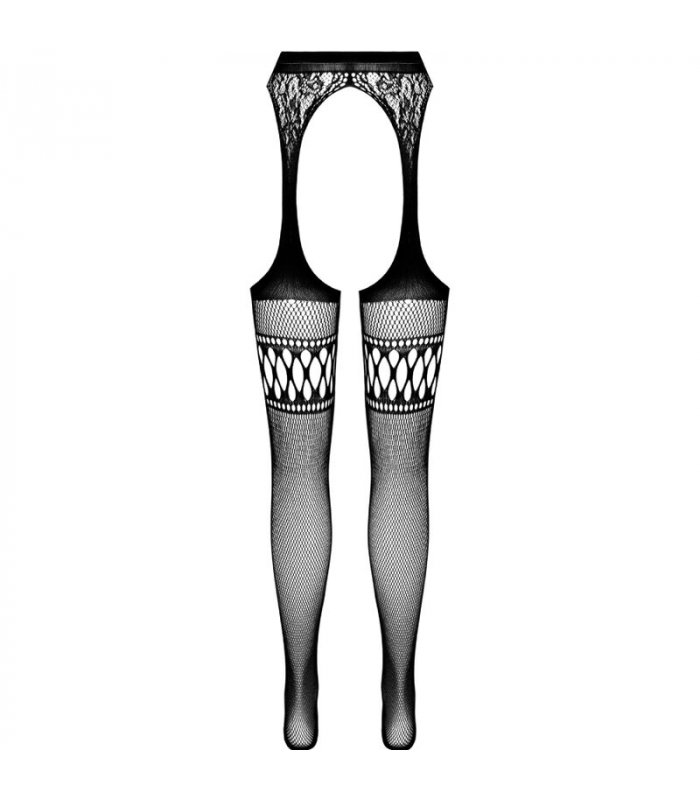 PASSION S026 MEDIAS CON LIGUERO NEGRO TALLA UNICA
