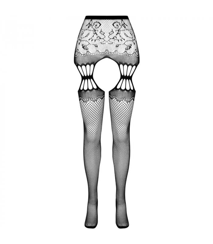 PASSION S027 MEDIAS CON LIGUERO NEGRO TALLA UNICA