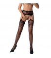 PASSION - S029 MEDIAS CON LIGUERO NEGRO TALLA UNICA