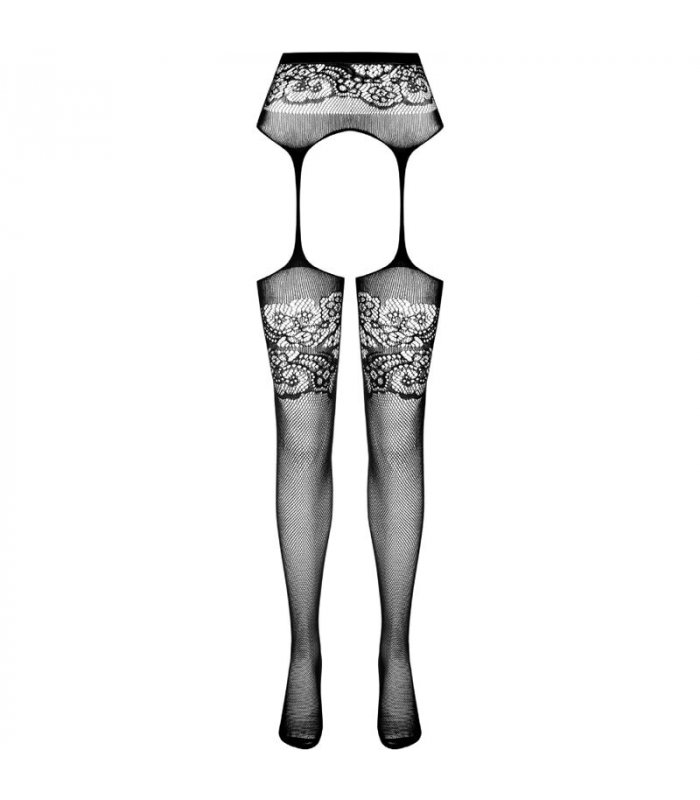 PASSION S029 MEDIAS CON LIGUERO NEGRO TALLA UNICA