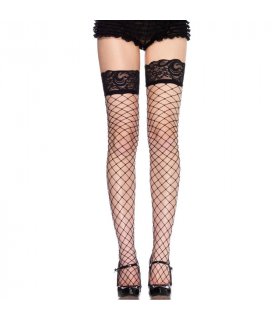 LEG AVENUE MEDIAS DE RED ENCAJE NEGRO