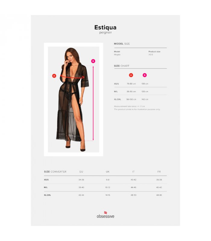 OBSESSIVE ESTIQUA PEIGNOIR XL XXL